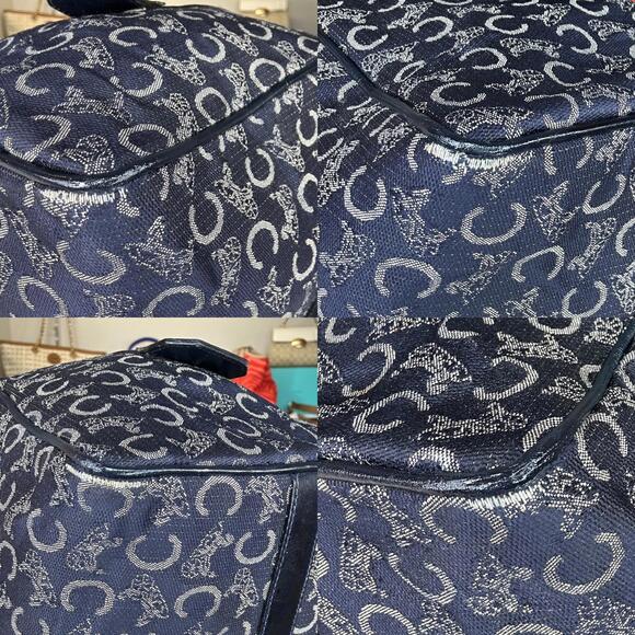 Celine Woven Jacquard Boston Style Navy bag with COA - Picture 8 of 9